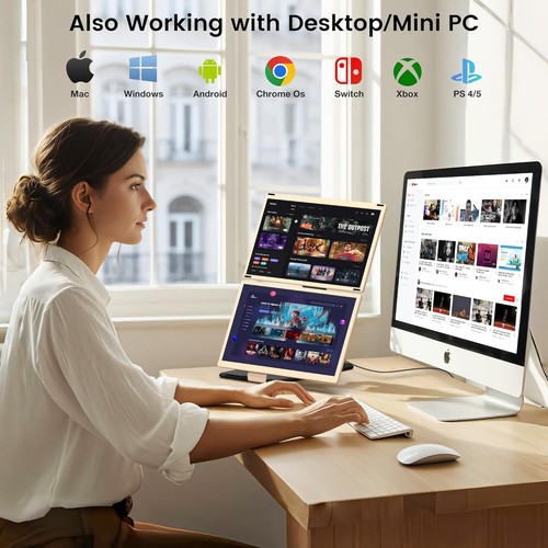 15.6'' Laptop Screen Extender with 86% NTSC FHD 1080P Display, Detachable Tripl - Picture 6 of 7