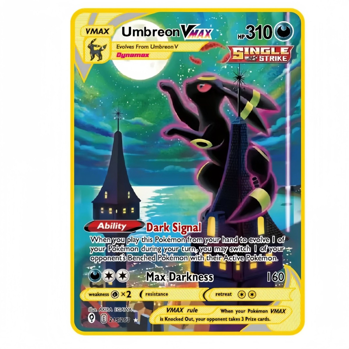 Pokémon Cards TCG Metal Umbreon VMAX Evolving Skies 310/160 Pokémon Cards TCG Metal Umbreon VMAX Evolving Skies 310/160