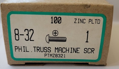#8-32x1 Phil. Tornillos de máquina ranurados con cabeza de armadura chapados en acero zinc (100) - Imagen 3 de 3
