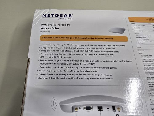 Netgear ProSafe WNAP320 Wireless-N Access Point N300 BRAND NEW - 2.4 GHz - Picture 7 of 10