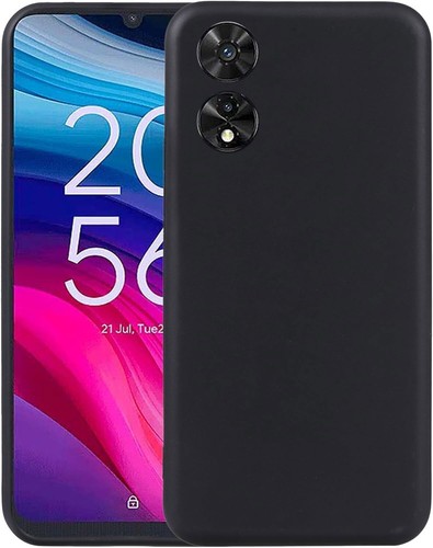 For TCL 505 Case, Slim Gel Phone Cover & Glass Screen Protector Matte Black - Picture 3 of 12