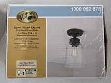 Hampton Bay 1-light Semi Flush Mount Light Fixture with Bulb NEW 1000 052 875