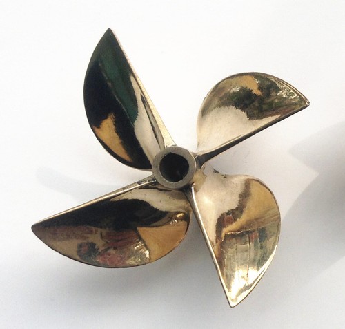 1 pair propeller 26cc brass prop 6717 1/4" shaft 4 blade 67mm For OD RC boat 836 - Photo 7/9