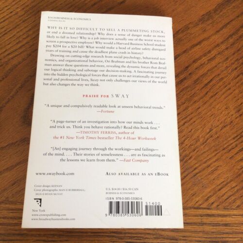 Sway: The Irresistible Pull of Irrational Behavior - Paperback - NEW - Picture 2 of 4
