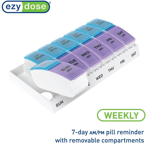 Pills Box Medicine 7 Day Dispenser Organizer Holder AM/PM ...