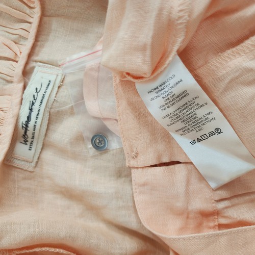 Free People top shirt blouse womens XS orange OB1707337 linen $128 ladies - Picture 18 of 20