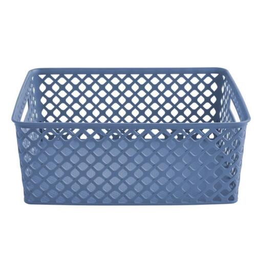 Cube Plastic Storage Bins Set of 4 Organizing Basket W/ Cut-Out Handles New - Picture 2 of 6
