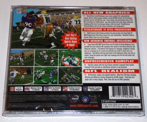 NFL Gameday 99 Sony PlayStation 1 Ps1 Psx Football 989 Sports Davis Neu - Sealed - Bild 3 von 11