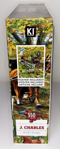 550 Pc Jigsaw Puzzle Time For a Lil' Fishin - The Art of J. Charles - New Sealed - Picture 3 of 4