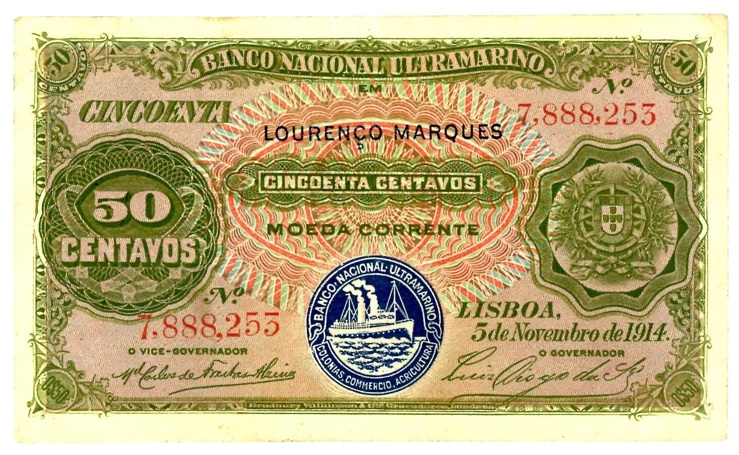 1914 Year African Paper Money