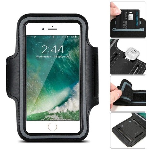 iPhone/Galaxy Sport/Gym/Exercise/Outdoor Sweatproof Flexible Armband Black - Picture 8 of 12