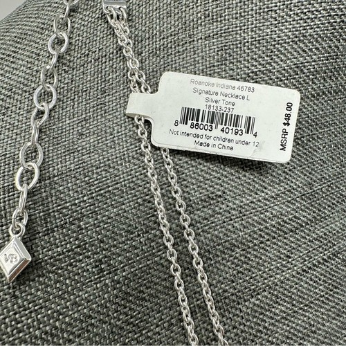 Vera Bradley Signature Silver Tone Double Row Long Necklace - Picture 3 of 4