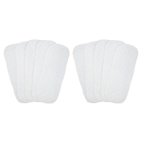 10PCS Cotton Cloth Baby Diapers Inserts Liners 3 Layers Reusable Newborn Nappy H - Picture 2 of 13