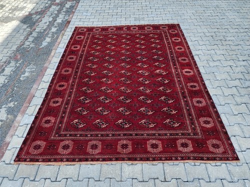 7x9 Türkmen Rug, Vintage Rug Red, Handmade Wool Rug, Gift Rugs For Living Room - Picture 2 of 10