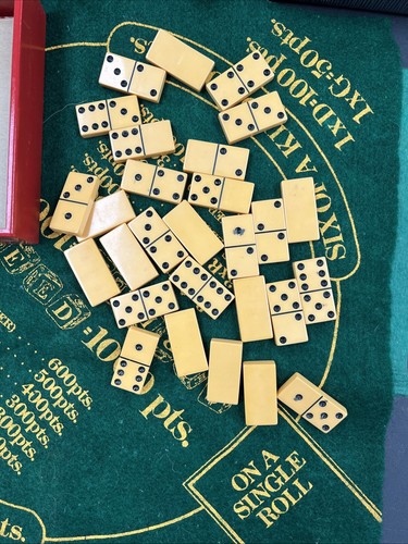 Vtg Bakelite Poker Dominos Chess Roulette Casino Game Case E S Lowes 1940s W/Key - Picture 15 of 22