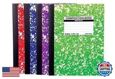 Mintra Office Composition Books - Sturdy Flexible Cover 4 Pack, Assorted Mar
