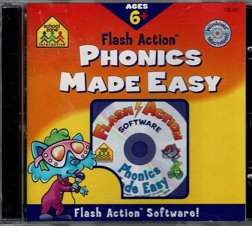 School Zone Flash Action Phonics leicht gemacht PC NEU WIN10 8 7