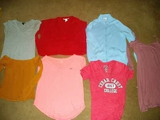 Junior's / Women's, Lot of 7, BRANDNAME LONG & SHORT SLEEVE SHIRTS & SWEATERS...