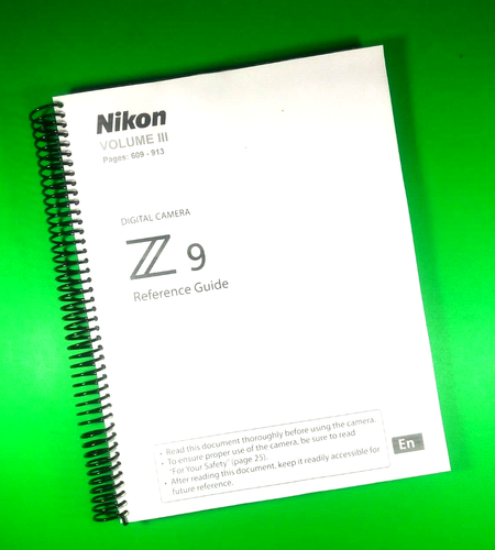 Reference Guide for Nikon Z 9 Camera 914 Pages 3 Volumes With Clear Covers - Picture 4 of 4