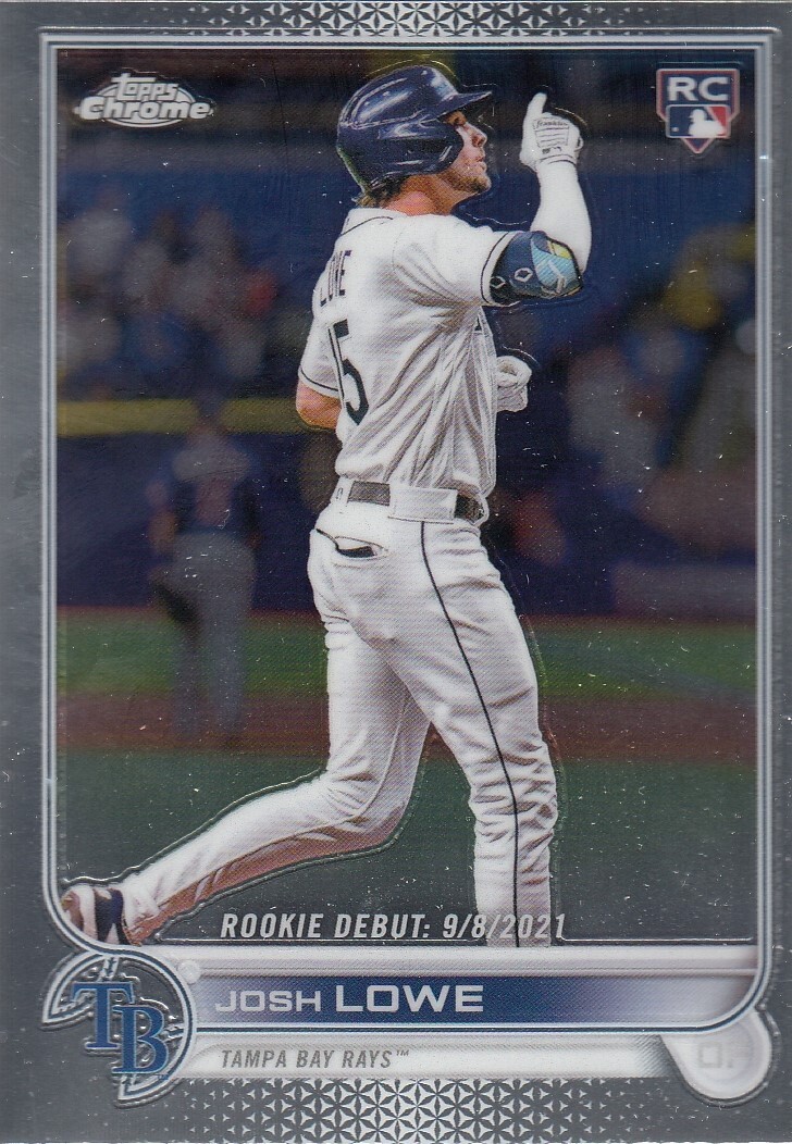 JOSH LOWE TOPPS CHROME UPDATE ROOKIE CARD RC TAMPA BAY RAYS #USC155 2022 22