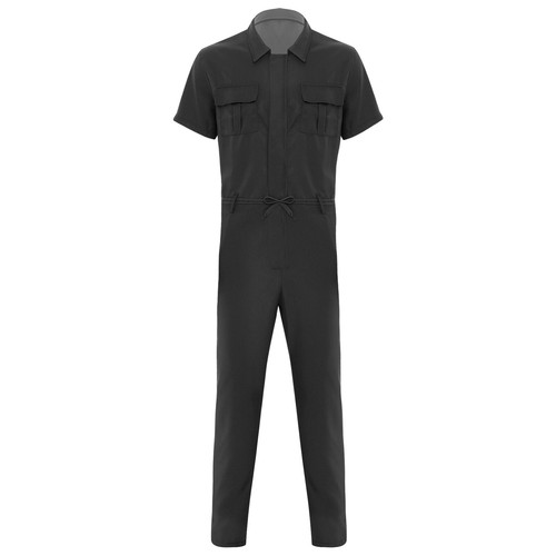 Mens Overalls Mechanic Dungarees Loose Jumpsuit Multiple Bodysuit Short Sleeve - Picture 10 of 57