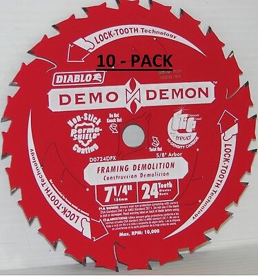Freud Diablo D0724D demo Demon 7-1//4/" 24 T Carbure Circ scie Encadrement Lame