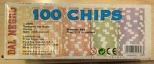 FICHES POKER DAL NEGRO 100 COLOURED CHIPS IDEA REGALO UOMO DONNA GIOCHI Gioco