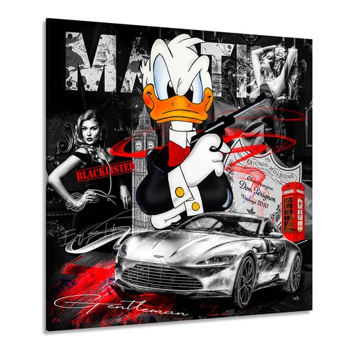 Acrylglasbild Donald Duck als James Bond Pop Art Disney Wandbild Wand Deko - Bild 6 von 13