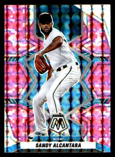 2022 Panini Mosaic Sandy Alcantara Pink Camo Prizm #117 - Miami Marlins