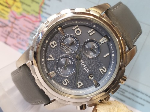 FOSSIL CHRONOGRAPH QUARTZ GRAY DIAL BQ2181SET MEN'S FULL WORKING VINTAGE WATCH - Picture 4 of 20