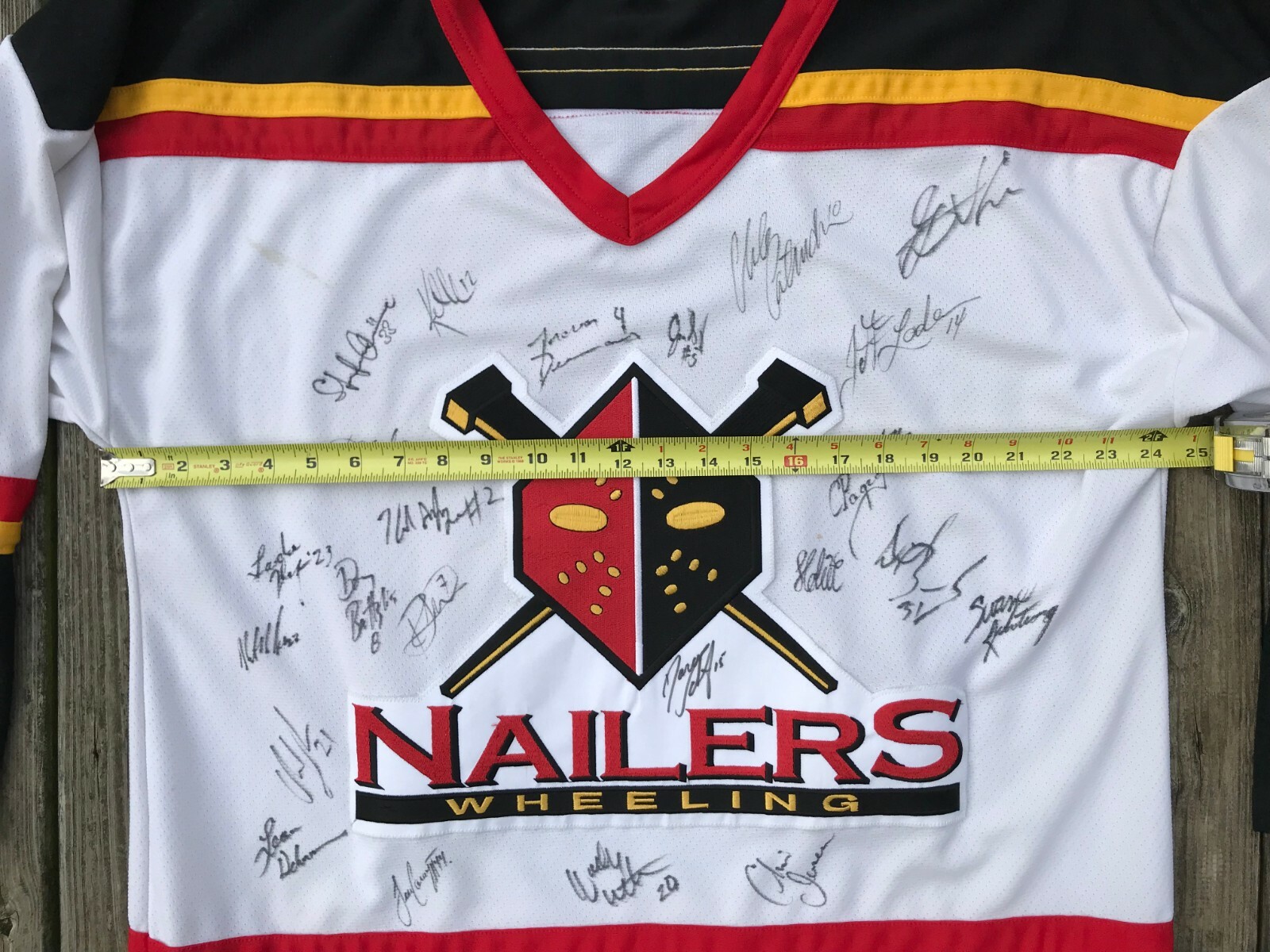 Wheeling Nailers Athletic Knit Autographed Jersey Year Unknown Men's