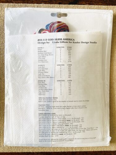 Janlynn God Bless America Cross Stitch Kit NEW SEALED 023-0113 10x13” Patriotic - Picture 4 of 4