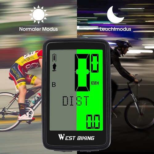 Fahrradcomputer, Kabellos, USB aufladbar – , LCD, 5 Sprachen - Bild 7 von 12