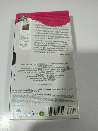 Jesus Christ Superstar Norman Jewison Rock Opera - VHS Tape Spanish New - Picture 2 of 3