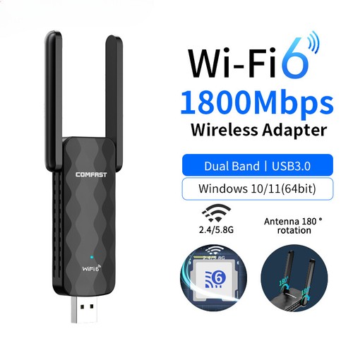 AX5400 WiFi 6 Adapter 1800Mbps 5Ghz Dual Band Wireless Network Card PC/Laptop - 第 5/8 張圖片