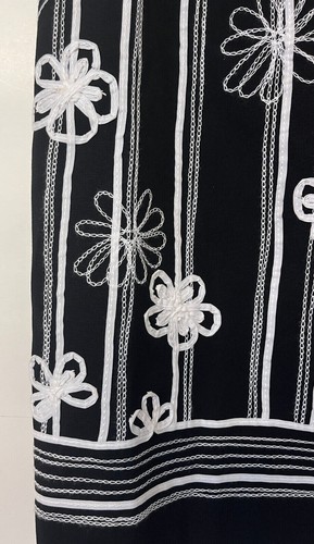 NUEVO Talla 4 Falda Harold's Negro Blanco Algodón Bordado - Imagen 2 de 5