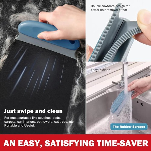 Herramientas de depilación para mascotas (paquete de 3), depiladora profesional para perros gatos, afeitadora de pelusa, - Imagen 4 de 7