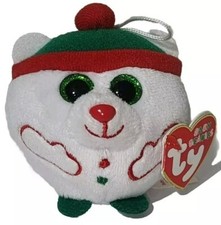 Ty Baby Beanies CHILLY the Holiday Polar Bear 3" NEW MWMTs Ornament Stuffed Toy