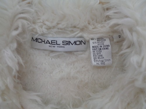 Michael Simon Vintage Black & White Ragged Jacket Sweater Size 2 - Picture 3 of 4