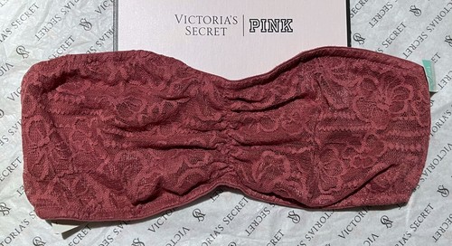 Victoria's Secret Pink Logo Lace Bandeau Tube Bra Top Strapless 8 Colors/Pick 1 - Picture 10 of 21