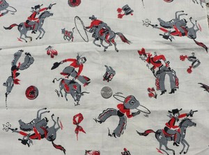 Vintage-American-Cowboy-Cotton-Fabric-c1940-1950-L-20-034-X-W-36-034