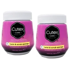 Cutex Nail Polish Remover Twist & Scrub Sponge, 1.75 Oz. - Pack of 2