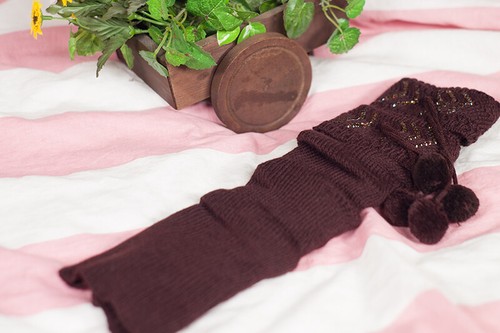 Mujeres CALENTADORES DE PIERNAS Invierno Cálido Tejido Crochet Bota Calcetines L1007 - Imagen 6 de 7