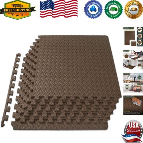 Water-Resistant Foam Workout Mat - 24 Sq Ft Interlocking Tiles for Kids & Adults
