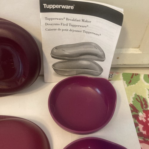 Tupperware Microwave Breakfast Maker Egg Cooker Steamer w 2 Egg Cup Inserts New - Picture 6 of 6