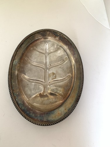 Fleischplatte mit Fuß Echt Silber Brunnen und Baum Vintage Antik Viktorianisch - Bild 1 von 5