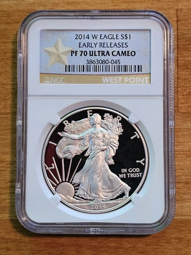 2014 W Silver Eagle NGC PF 70 Ultra Cameo Early Releases West Point Gold Star
