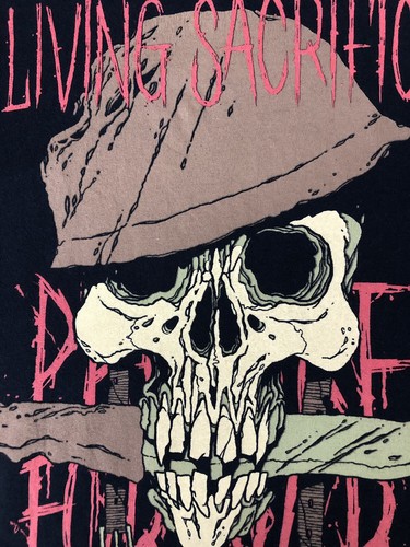 VTG.Living Sacrifice Death Metal TODAY IS A GOOD DAY TO DIE SKULL T-Shirt L - Picture 2 of 7
