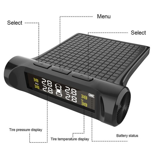 LCD Digital Display Car TPMS Tire Pressure Temp Monitor System w/External Sensor - Picture 6 of 7