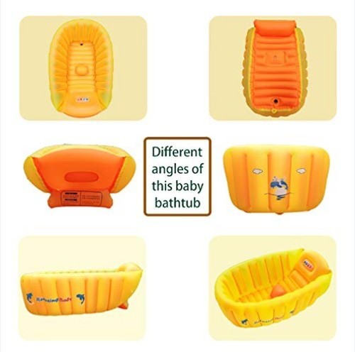 Anti-Slip Inflatable Baby Bathtub - Portable Toddler Tub - Foldable Shower Basin - Picture 6 of 10